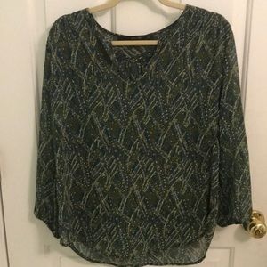 Woman’s sheer blouse. Excellent condition. Size M. 3/4 length sleeves.